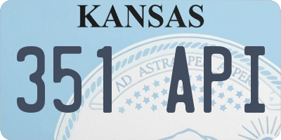 KS license plate 351API