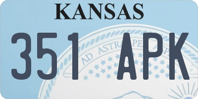 KS license plate 351APK