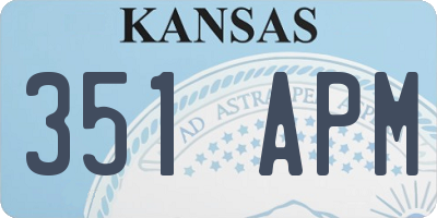 KS license plate 351APM