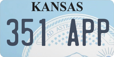 KS license plate 351APP