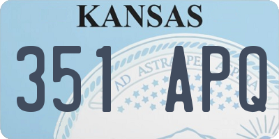 KS license plate 351APQ
