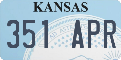 KS license plate 351APR