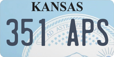 KS license plate 351APS