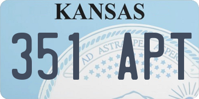 KS license plate 351APT
