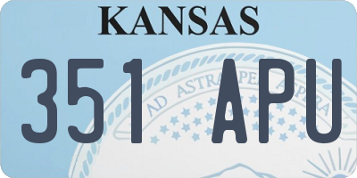 KS license plate 351APU