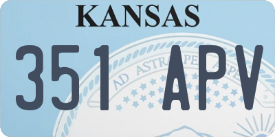 KS license plate 351APV