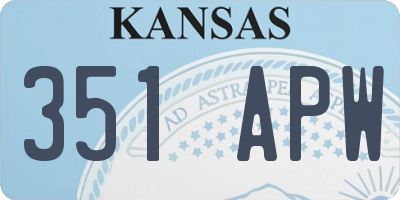 KS license plate 351APW