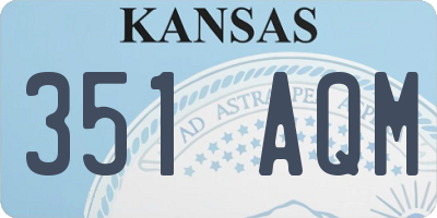 KS license plate 351AQM