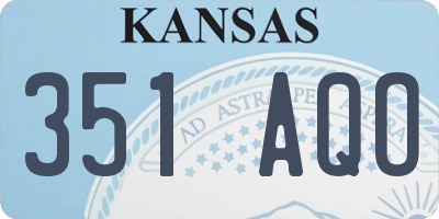 KS license plate 351AQO
