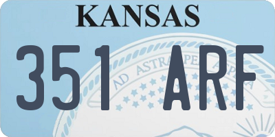 KS license plate 351ARF