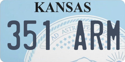KS license plate 351ARM
