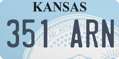 KS license plate 351ARN