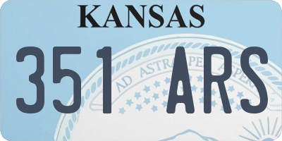 KS license plate 351ARS
