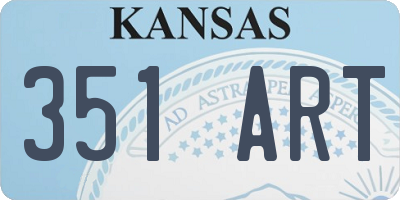 KS license plate 351ART
