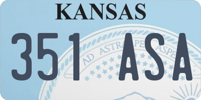 KS license plate 351ASA