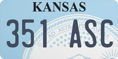KS license plate 351ASC
