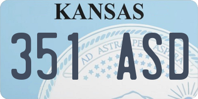 KS license plate 351ASD
