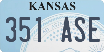 KS license plate 351ASE