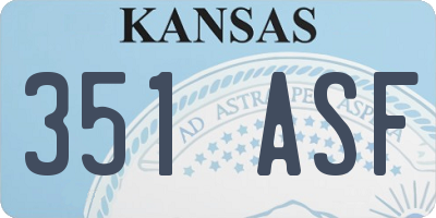KS license plate 351ASF
