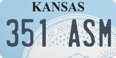 KS license plate 351ASM