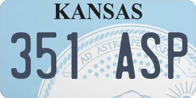 KS license plate 351ASP
