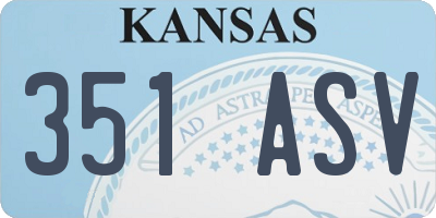 KS license plate 351ASV