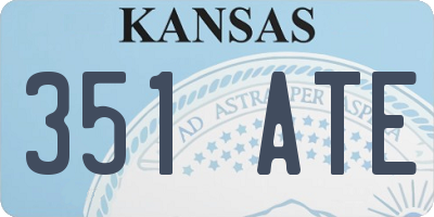 KS license plate 351ATE