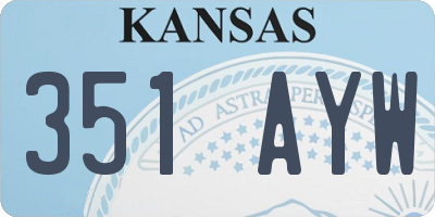 KS license plate 351AYW
