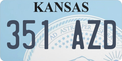 KS license plate 351AZD