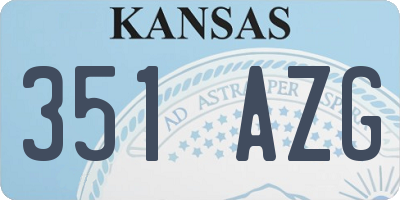 KS license plate 351AZG
