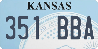 KS license plate 351BBA