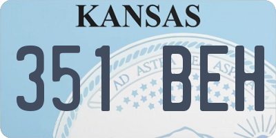 KS license plate 351BEH