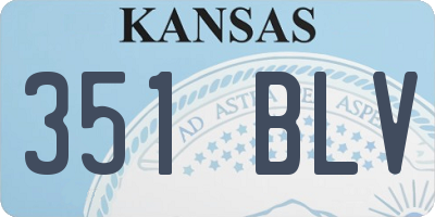 KS license plate 351BLV