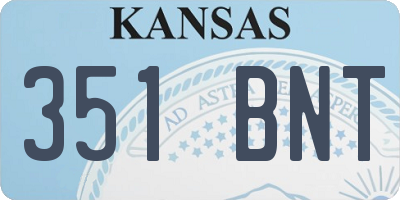 KS license plate 351BNT