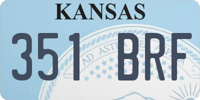KS license plate 351BRF