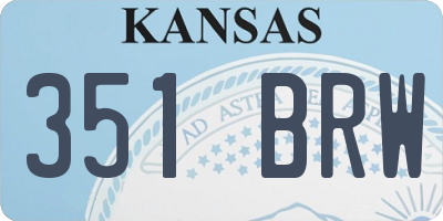 KS license plate 351BRW