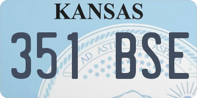 KS license plate 351BSE