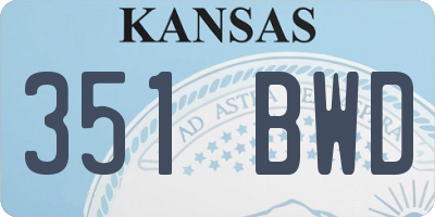 KS license plate 351BWD