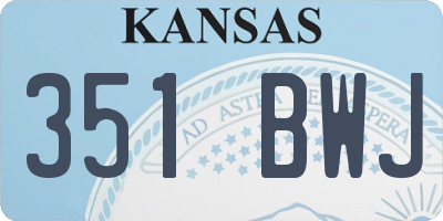 KS license plate 351BWJ
