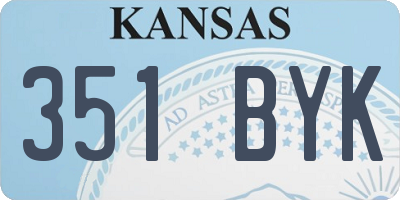 KS license plate 351BYK