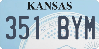 KS license plate 351BYM