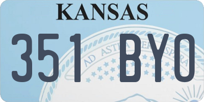 KS license plate 351BYO