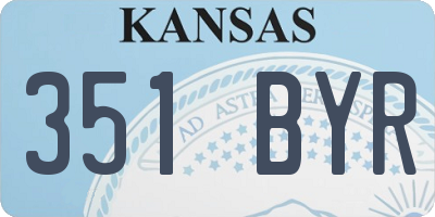 KS license plate 351BYR