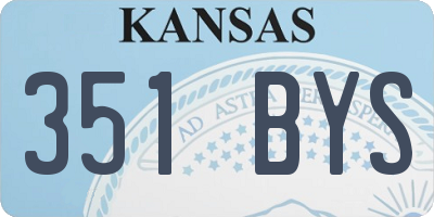 KS license plate 351BYS