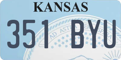 KS license plate 351BYU
