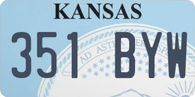 KS license plate 351BYW