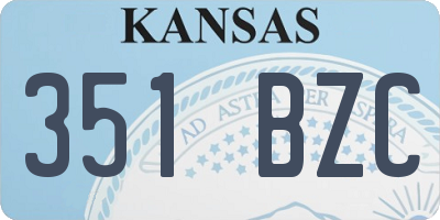 KS license plate 351BZC