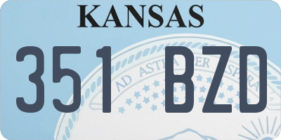 KS license plate 351BZD