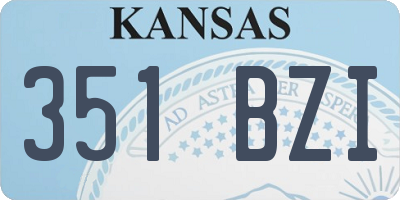 KS license plate 351BZI