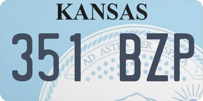 KS license plate 351BZP